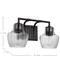 Nuvo Destin 2-Light Vanity, E26 60W, Black And Silver Accent, Clear Ribbed 60/7702 - alternate 7